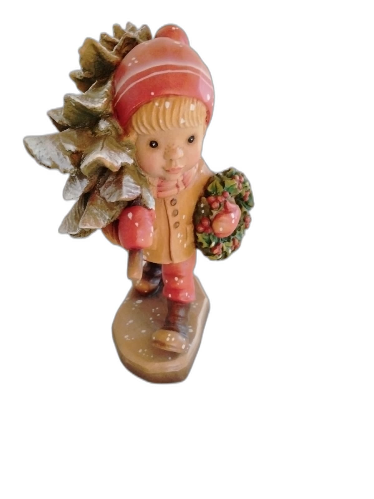 A-034 - Winter Boy with Wreath and Tree - Photo 1