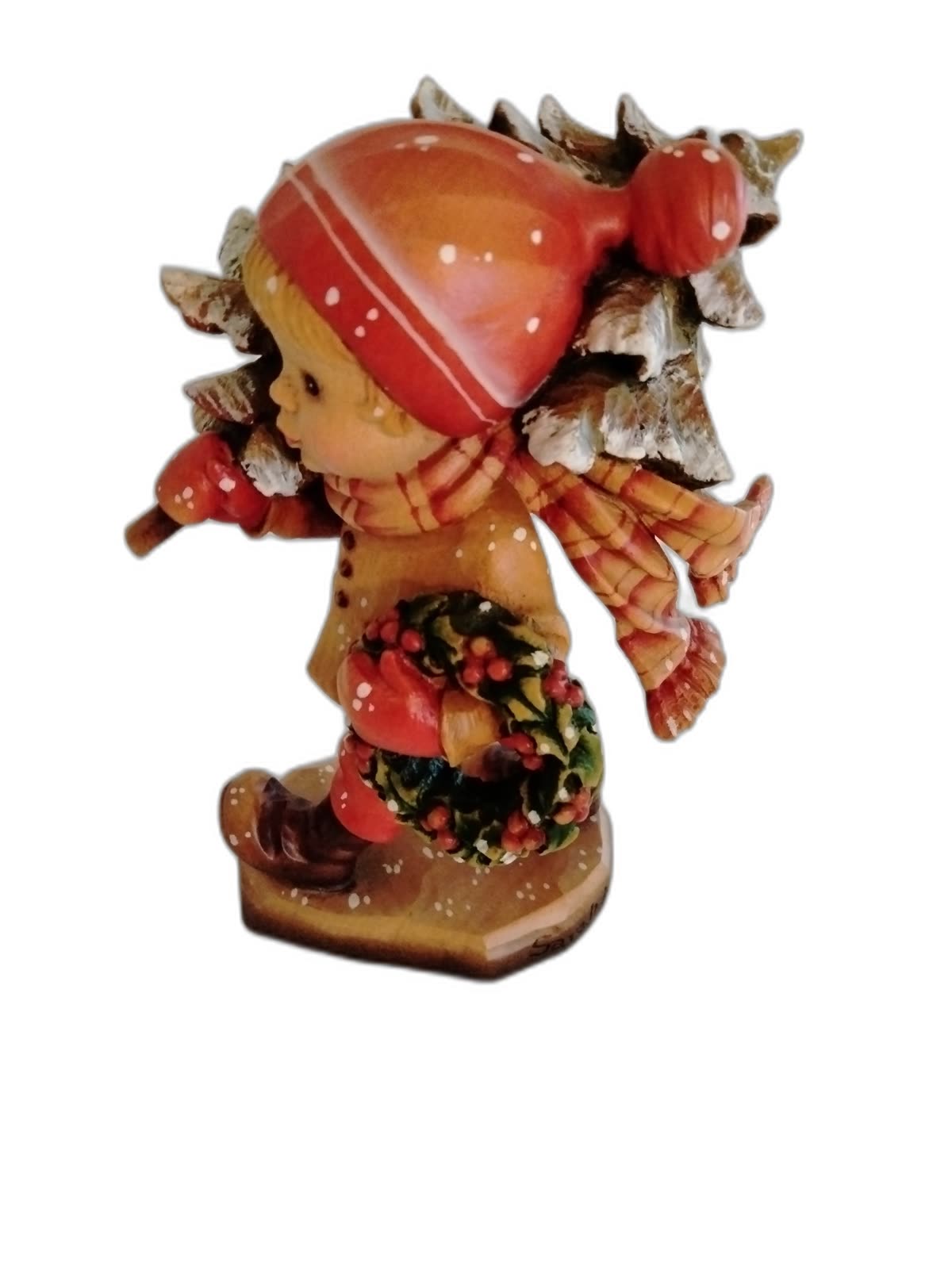 A-034 - Winter Boy with Wreath and Tree - Photo 2
