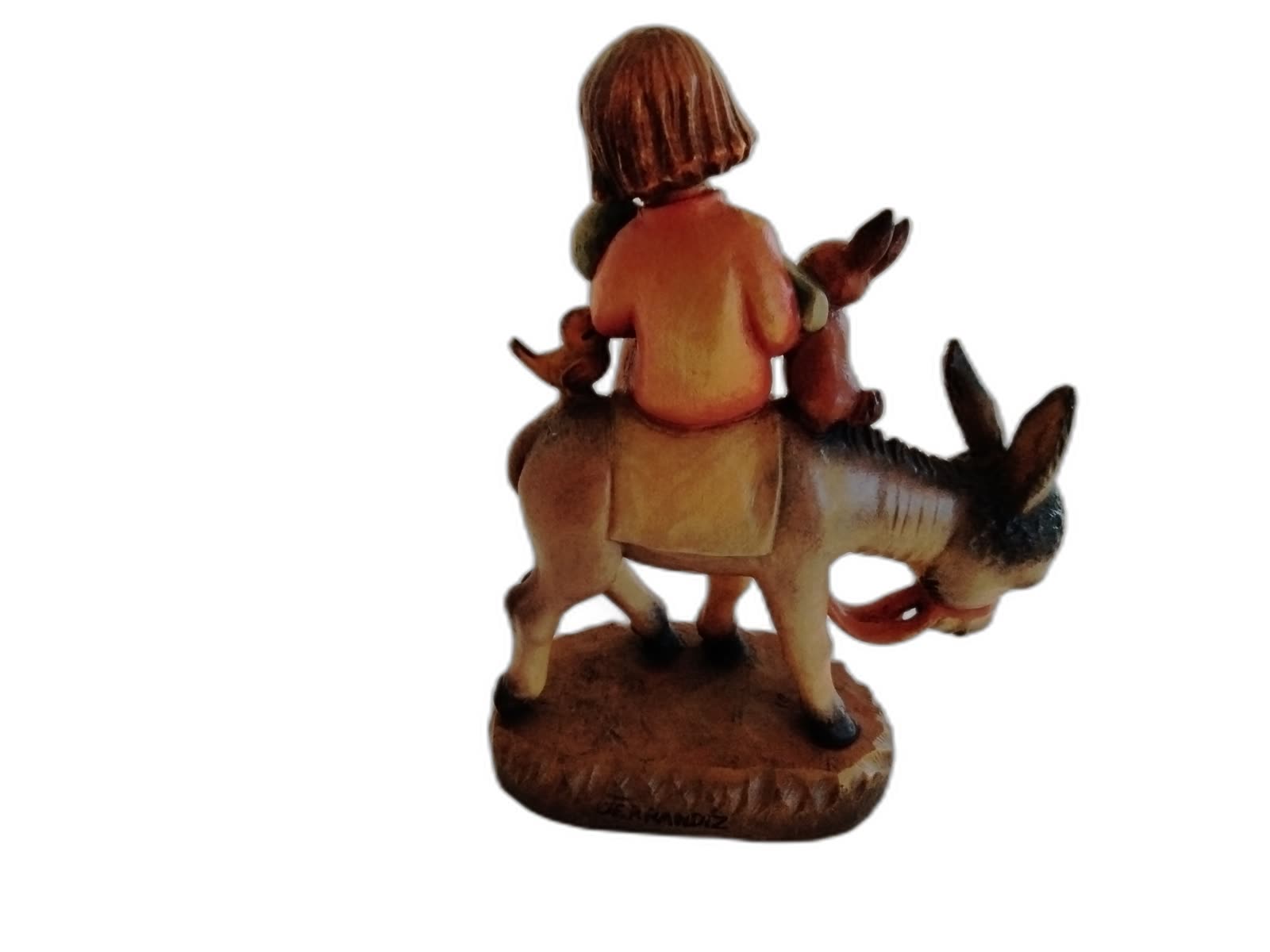 A-041 - Girl Riding Donkey with Baby - Photo 4