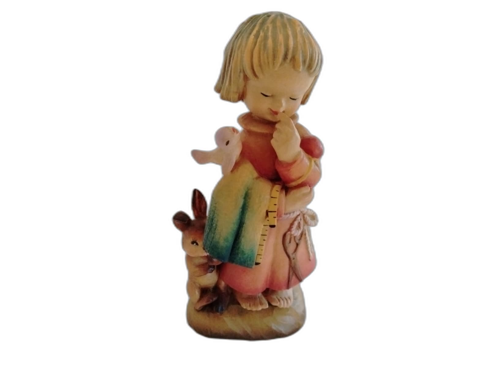 A-043 - Contemplative Girl with Bird and Bunny - Photo 1