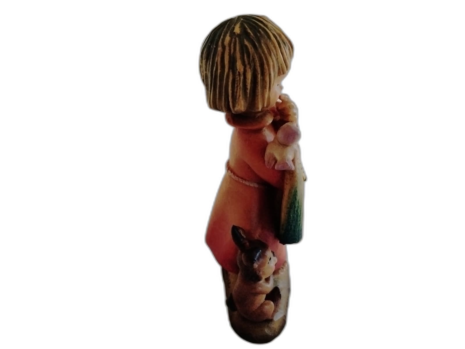 A-043 - Contemplative Girl with Bird and Bunny - Photo 3