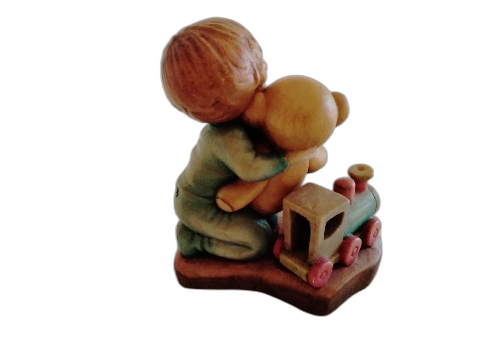 A-080 - Boy with Teddy Bear and Train - Photo 2