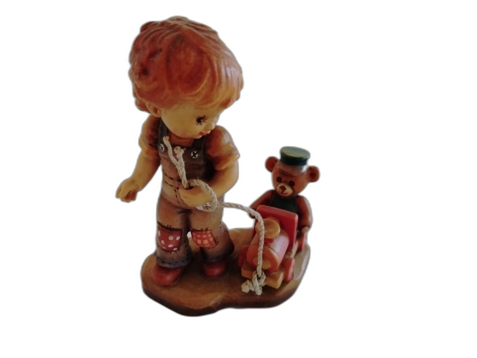 A-108 - Boy Pulling Teddy Bear in Wagon - Photo 1