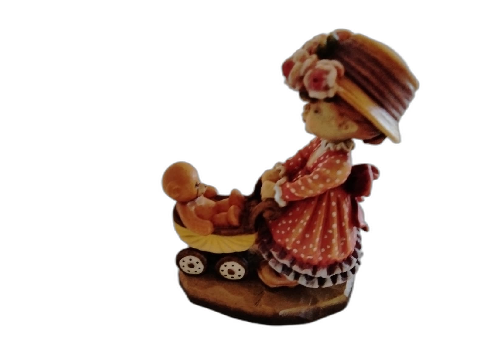 A-117 - Girl Pushing Teddy Bear Pram - Photo 3