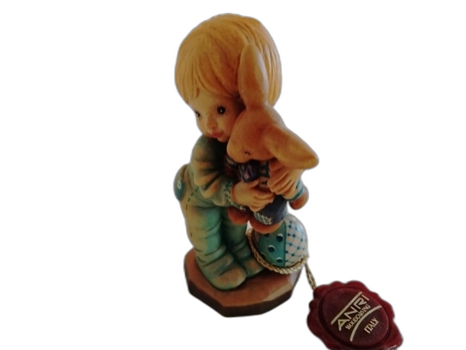 A-135 - Boy Holding Rabbit and Ball - Photo 1
