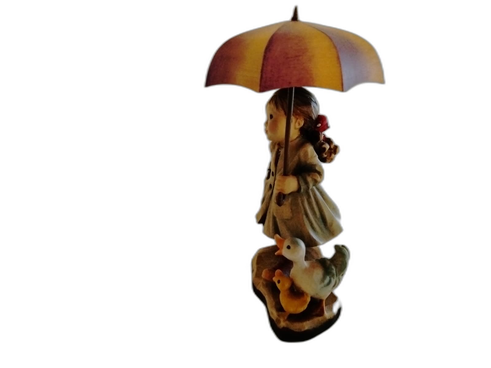 A-147 - Girl in Rain with Umbrella and Ducks - Photo 3