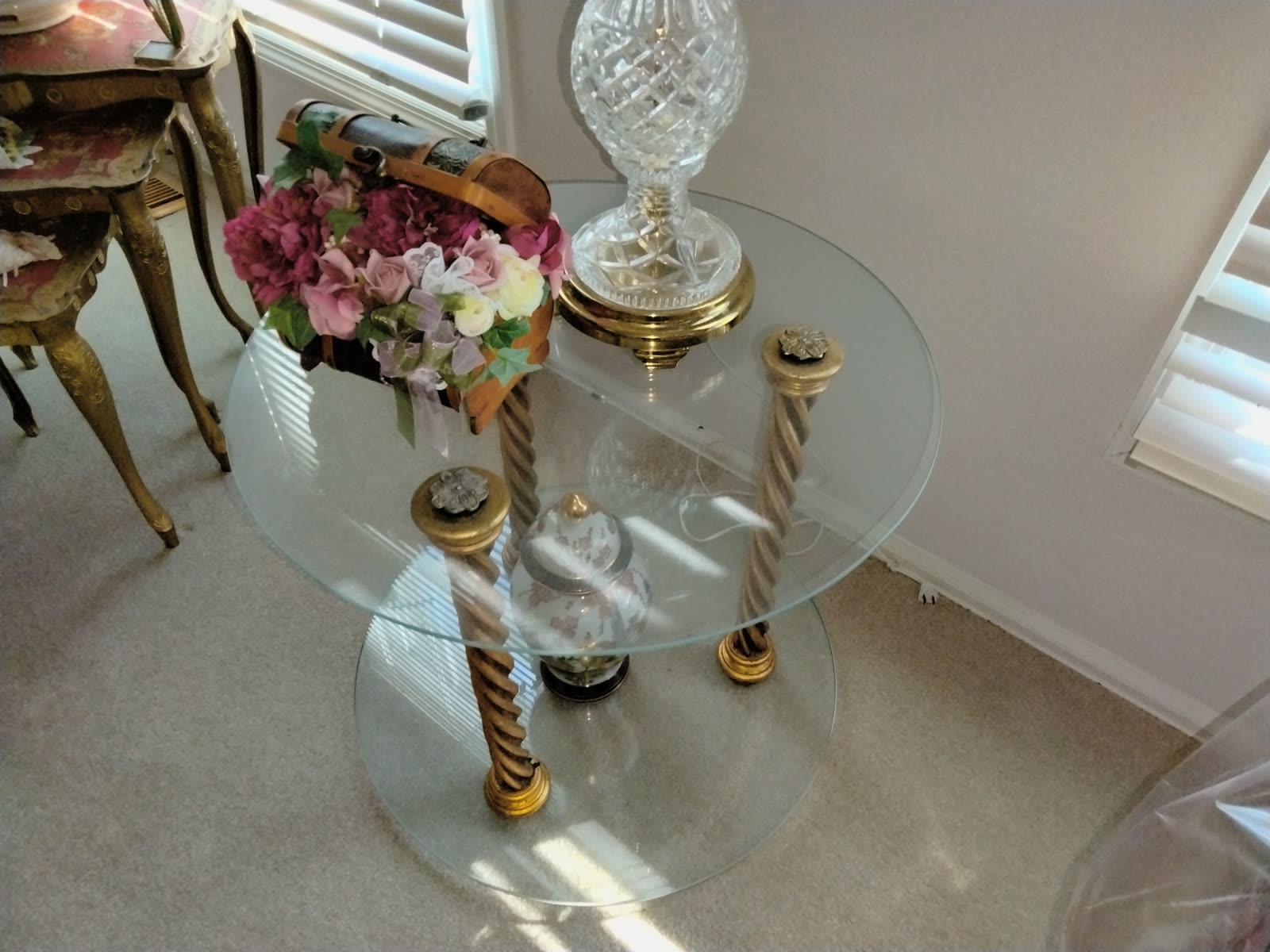 LV-007 Round 2-Tier Glass End Table image 1