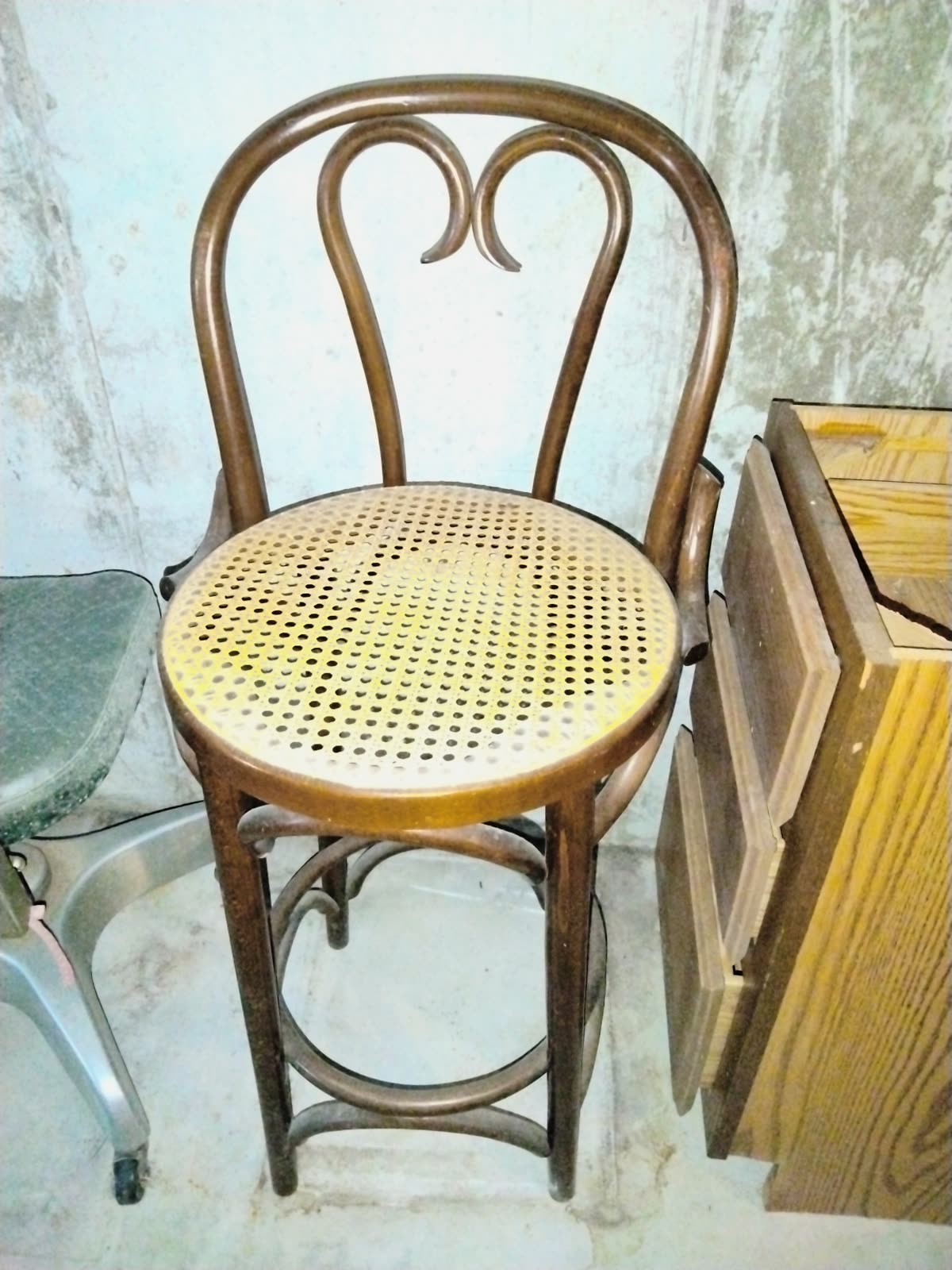 MS-023 Bentwood Cane-Seat Bar Chair image 1