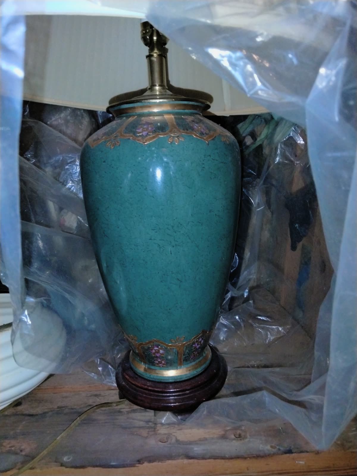 FL-008 Turquoise Ceramic Table Lamp Base image 1