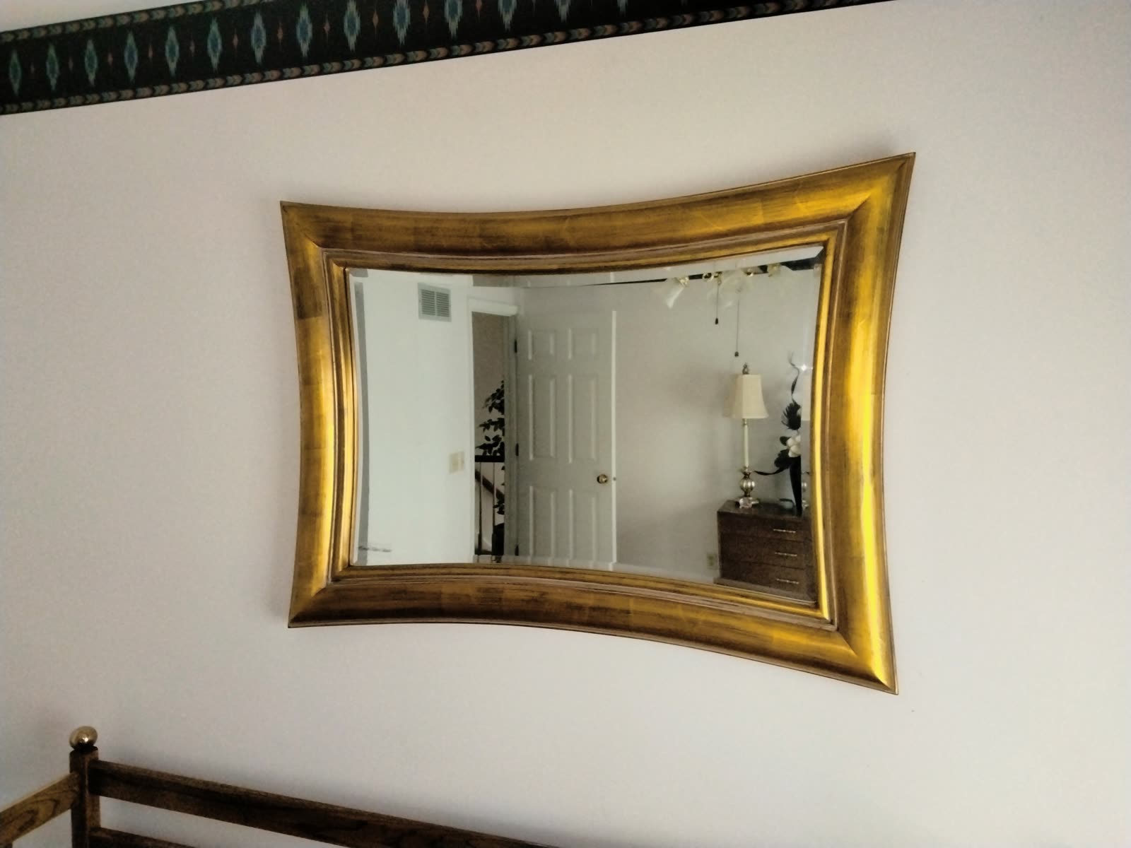 PI-002 Large Curved Gold Wall Mirror image 1