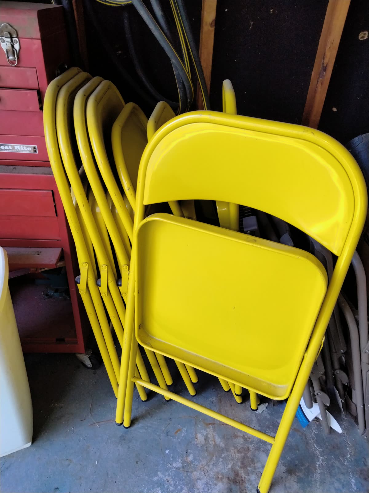 GA-016 Yellow Folding Chairs Set image 1